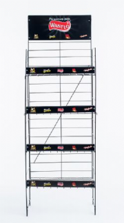 Expositor para salgadinhos, biscoitos, pipocas e p�es com 4 bandejas de 50 cm