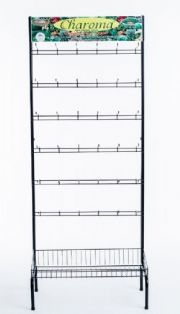 Expositor com 36 ganchos e 1 cesto personalizado