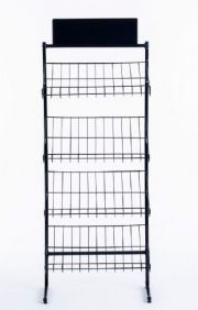 Expositor para livros, revistas e informativos com 4 bandejas 60 cm