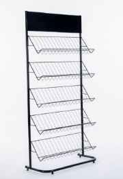 Revisteiro simples com 5 bandejas com testeira