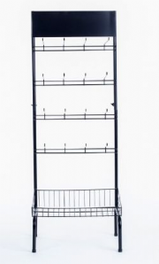 Expositor para encartelados, condimentos, ch�s e alhos com 16 ganchos e 1 cesto