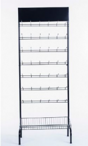 Expositor para encartelados, condimentos, ch�s e alhos com 42 ganchos e 1 cesto