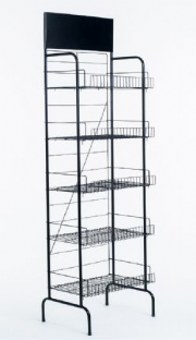 Expositor refor�ado para salgadinhos, biscoitos, pipocas e p�es com 5 bandejas de 50 cm