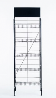 Expositor refor�ado para salgadinhos, biscoitos, pipocas e p�es com 5 bandejas de 50 cm