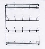 Expositor para encartelados, condimentos, ch�s e alhos de parede com 20 ganchos