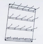 Expositor para encartelados, condimentos, ch�s e alhos de parede com 20 ganchos
