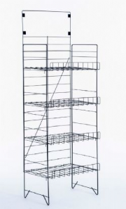 Expositor para salgadinhos, biscoitos, pipocas e p�es com 4 bandejas de 50 cm