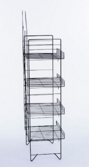 Expositor para salgadinhos, biscoitos, pipocas e p�es com 4 bandejas de 50 cm