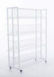 G�ndola dupla para livros e revistas com 8 bandejas