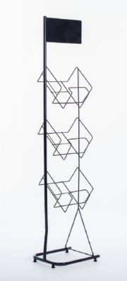 Porta revistas e folders com 3 bandejas