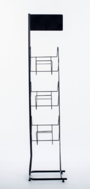 Porta revistas e folders com 3 bandejas